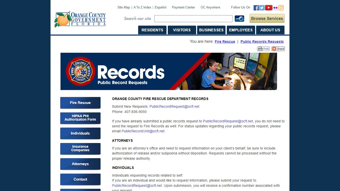 Public Records Requests - Orange County, Florida